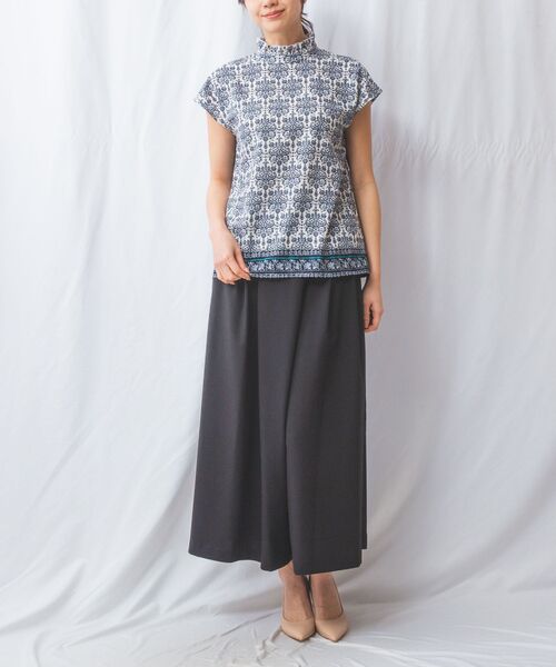 NARACAMICIE / ナラカミーチェ シャツ・ブラウス | 【NARACAMICIE】ハンドブロック風プリント半袖ブラウス | 詳細10