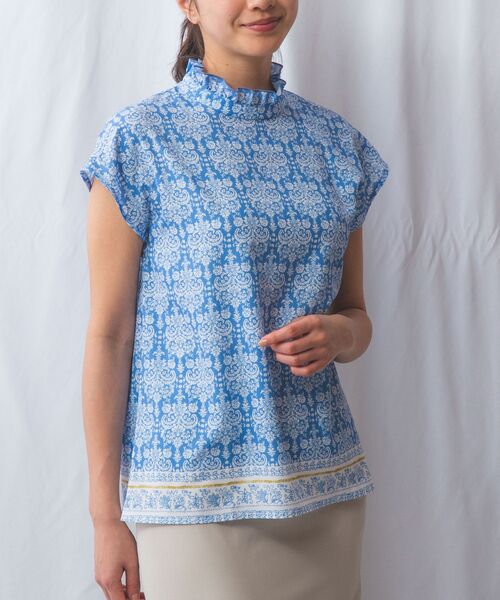 NARACAMICIE / ナラカミーチェ シャツ・ブラウス | 【NARACAMICIE】ハンドブロック風プリント半袖ブラウス | 詳細11