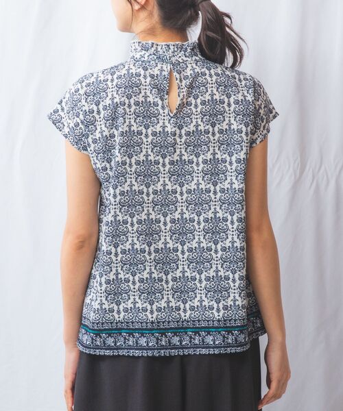 NARACAMICIE / ナラカミーチェ シャツ・ブラウス | 【NARACAMICIE】ハンドブロック風プリント半袖ブラウス | 詳細3