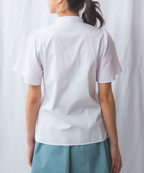 NARACAMICIE / ナラカミーチェ シャツ・ブラウス | 【NARACAMICIE】オックスフォードスタンドバンドカラー半袖ブラウス | 詳細3