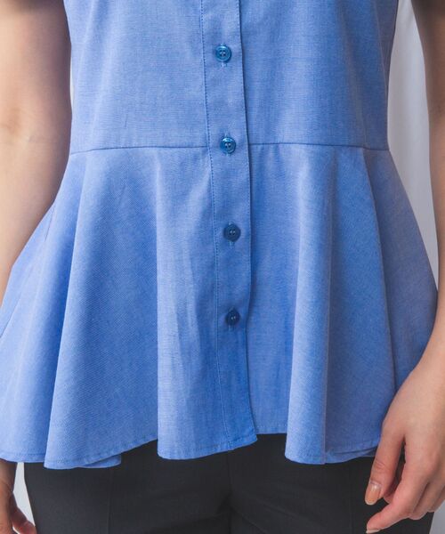 NARACAMICIE / ナラカミーチェ シャツ・ブラウス | 【NARACAMICIE】オックスフォードペプラム半袖ブラウス | 詳細13