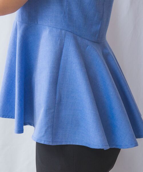 NARACAMICIE / ナラカミーチェ シャツ・ブラウス | 【NARACAMICIE】オックスフォードペプラム半袖ブラウス | 詳細14