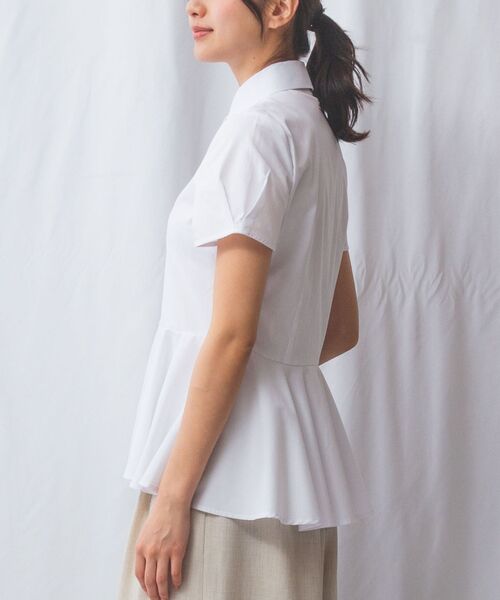 NARACAMICIE / ナラカミーチェ シャツ・ブラウス | 【NARACAMICIE】オックスフォードペプラム半袖ブラウス | 詳細2