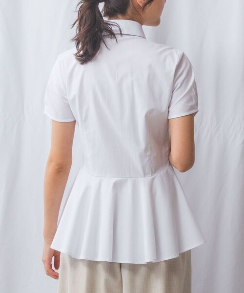 NARACAMICIE / ナラカミーチェ シャツ・ブラウス | 【NARACAMICIE】オックスフォードペプラム半袖ブラウス | 詳細3