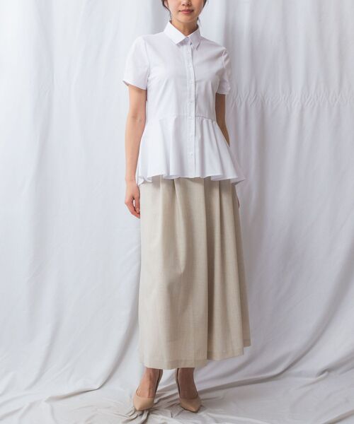 NARACAMICIE / ナラカミーチェ シャツ・ブラウス | 【NARACAMICIE】オックスフォードペプラム半袖ブラウス | 詳細4