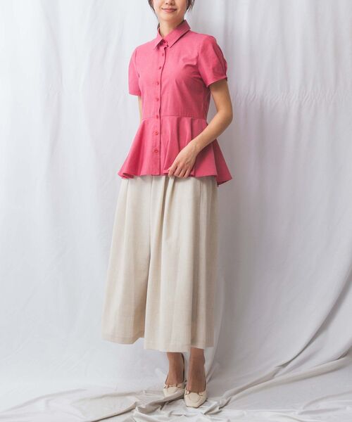 NARACAMICIE / ナラカミーチェ シャツ・ブラウス | 【NARACAMICIE】オックスフォードペプラム半袖ブラウス | 詳細6