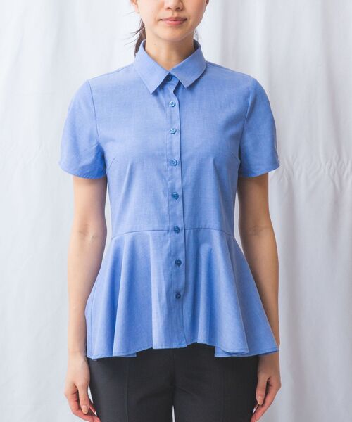 NARACAMICIE / ナラカミーチェ シャツ・ブラウス | 【NARACAMICIE】オックスフォードペプラム半袖ブラウス | 詳細7