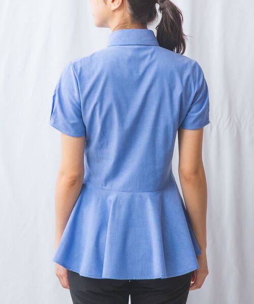 NARACAMICIE / ナラカミーチェ シャツ・ブラウス | 【NARACAMICIE】オックスフォードペプラム半袖ブラウス | 詳細9