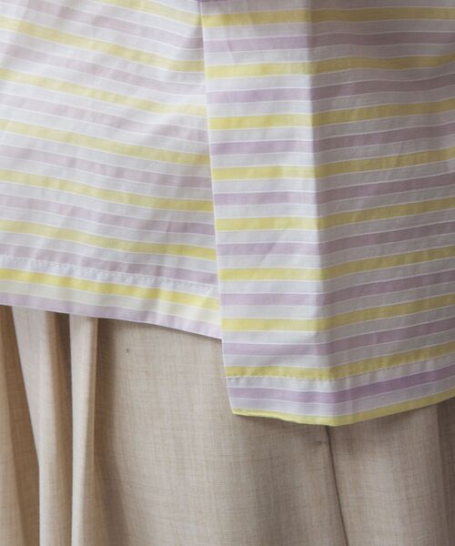 NARACAMICIE / ナラカミーチェ シャツ・ブラウス | 【NARACAMICIE】ストライプボーダー切り替え半袖シャツ | 詳細13
