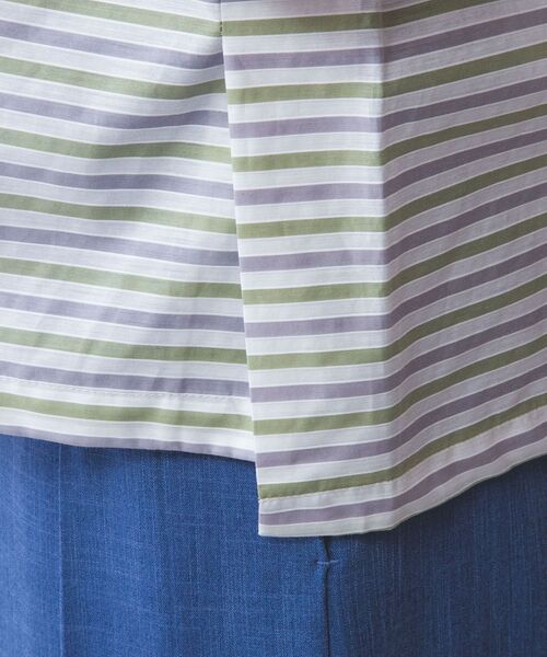 NARACAMICIE / ナラカミーチェ シャツ・ブラウス | 【NARACAMICIE】ストライプボーダー切り替え半袖シャツ | 詳細7