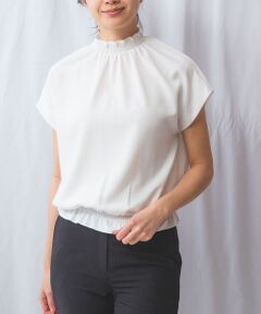 NARACAMICIE / ナラカミーチェ シャツ・ブラウス | 【NARACAMICIE】麻調フレンチスリーブ半袖シャーリングブラウス