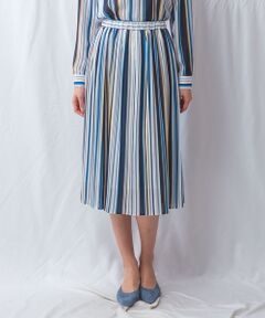 NARACAMICIE / ナラカミーチェ ミニ・ひざ丈スカート | 【NARACAMICIE】【セットアップ対応】マルチストライププリーツスカート