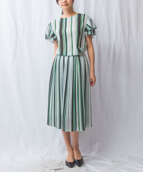 NARACAMICIE / ナラカミーチェ ミニ・ひざ丈スカート | 【NARACAMICIE】【セットアップ対応】マルチストライププリーツスカート | 詳細10