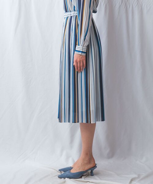 NARACAMICIE / ナラカミーチェ ミニ・ひざ丈スカート | 【NARACAMICIE】【セットアップ対応】マルチストライププリーツスカート | 詳細2