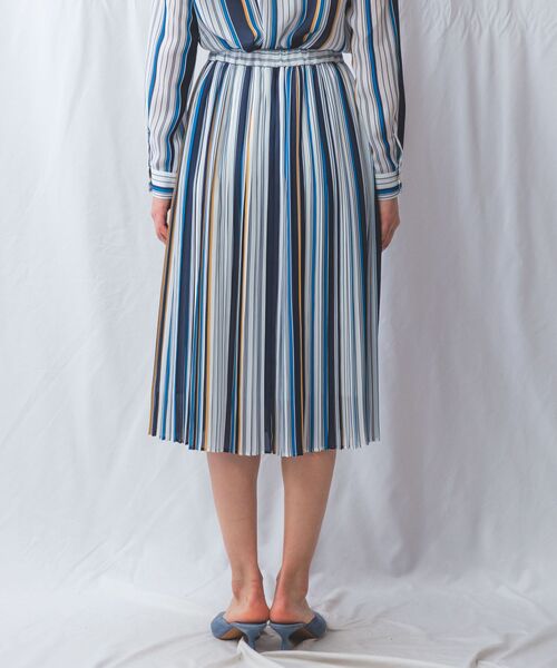 NARACAMICIE / ナラカミーチェ ミニ・ひざ丈スカート | 【NARACAMICIE】【セットアップ対応】マルチストライププリーツスカート | 詳細3