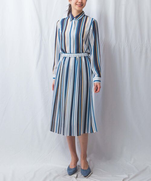 NARACAMICIE / ナラカミーチェ ミニ・ひざ丈スカート | 【NARACAMICIE】【セットアップ対応】マルチストライププリーツスカート | 詳細7