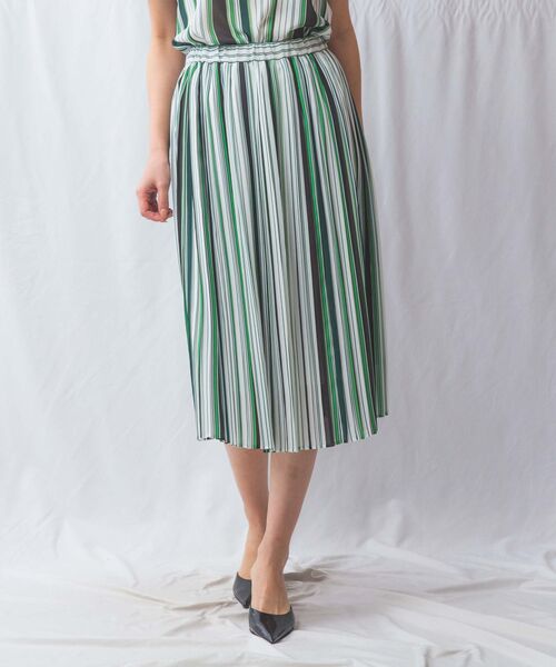 NARACAMICIE / ナラカミーチェ ミニ・ひざ丈スカート | 【NARACAMICIE】【セットアップ対応】マルチストライププリーツスカート | 詳細8