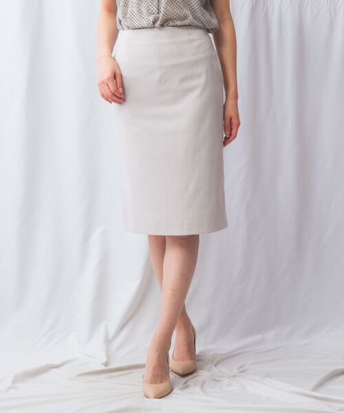 NARACAMICIE / ナラカミーチェ ミニ・ひざ丈スカート | 【NARACAMICIE】【セットアップ対応】合繊ストレッチタイトスカート | 詳細1