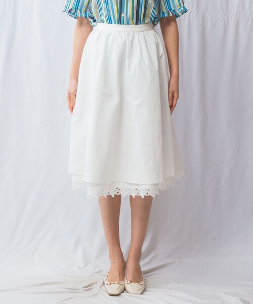 NARACAMICIE / ナラカミーチェ ミニ・ひざ丈スカート | 【NARACAMICIE】裾レーススカート | 詳細1