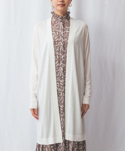 NARACAMICIE / ナラカミーチェ ニット・セーター | 【NARACAMICIE】布帛コンビロングカーディガン | 詳細1