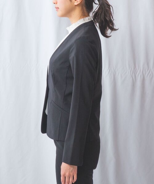 NARACAMICIE / ナラカミーチェ テーラードジャケット | 【NARACAMICIE】【セットアップ対応】合繊ストレッチノーカラージャケット | 詳細12