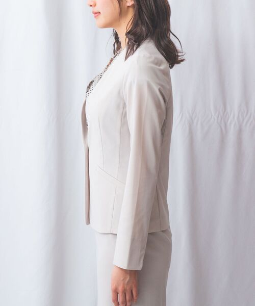 NARACAMICIE / ナラカミーチェ テーラードジャケット | 【NARACAMICIE】【セットアップ対応】合繊ストレッチノーカラージャケット | 詳細2