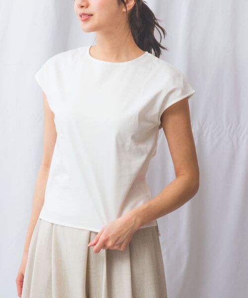 NARACAMICIE / ナラカミーチェ カットソー | 【NARACAMICIE】無地ノースリカットソー(ホワイト)