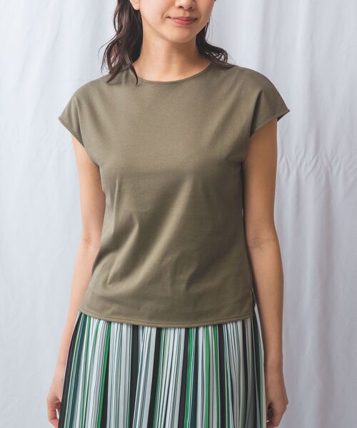 NARACAMICIE / ナラカミーチェ カットソー | 【NARACAMICIE】無地ノースリカットソー(カーキ)