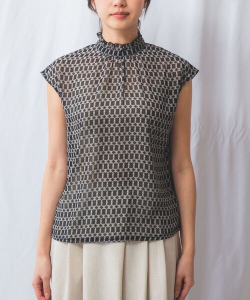 NARACAMICIE / ナラカミーチェ カットソー | 【NARACAMICIE】チェーン柄ドッキングカットソー | 詳細1