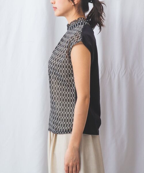 NARACAMICIE / ナラカミーチェ カットソー | 【NARACAMICIE】チェーン柄ドッキングカットソー | 詳細2