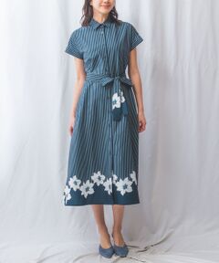 NARACAMICIE / ナラカミーチェ ロング・マキシ丈ワンピース | 【NALACARA】ストライプフラワーワンピース