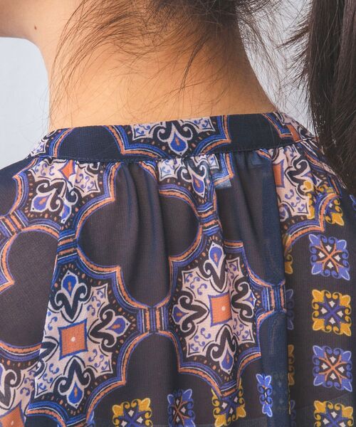 NARACAMICIE / ナラカミーチェ シャツ・ブラウス | 【NARACAMICIE】タイル柄シフォンテントライン半袖ブラウス | 詳細6