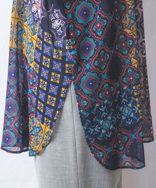 NARACAMICIE / ナラカミーチェ シャツ・ブラウス | 【NARACAMICIE】タイル柄シフォンテントライン半袖ブラウス | 詳細8