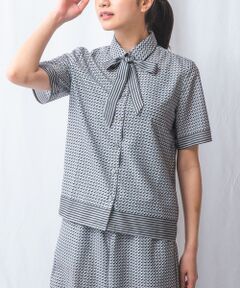 NARACAMICIE / ナラカミーチェ シャツ・ブラウス | 【NARACAMICIE】【セットアップ対応】幾何柄ボウタイ半袖ブラウス