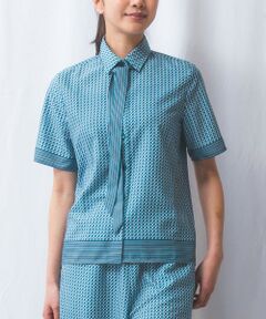 NARACAMICIE / ナラカミーチェ シャツ・ブラウス | 【NARACAMICIE】【セットアップ対応】幾何柄ボウタイ半袖ブラウス