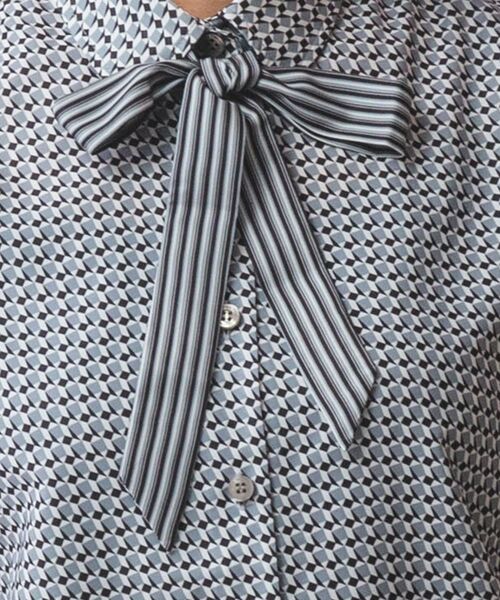 NARACAMICIE / ナラカミーチェ シャツ・ブラウス | 【NARACAMICIE】【セットアップ対応】幾何柄ボウタイ半袖ブラウス | 詳細10