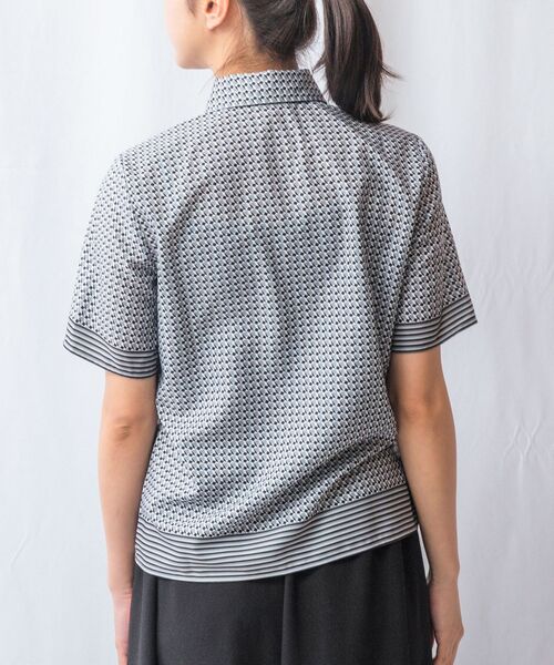 NARACAMICIE / ナラカミーチェ シャツ・ブラウス | 【NARACAMICIE】【セットアップ対応】幾何柄ボウタイ半袖ブラウス | 詳細5