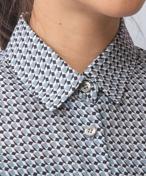 NARACAMICIE / ナラカミーチェ シャツ・ブラウス | 【NARACAMICIE】【セットアップ対応】幾何柄ボウタイ半袖ブラウス | 詳細6