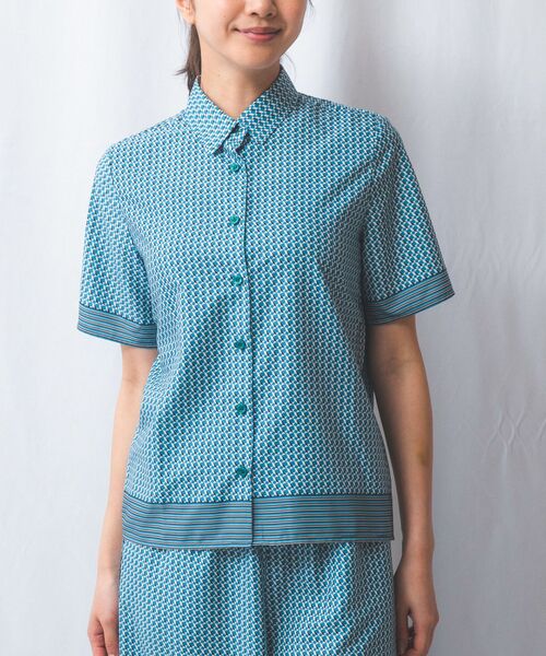 NARACAMICIE / ナラカミーチェ シャツ・ブラウス | 【NARACAMICIE】【セットアップ対応】幾何柄ボウタイ半袖ブラウス | 詳細15