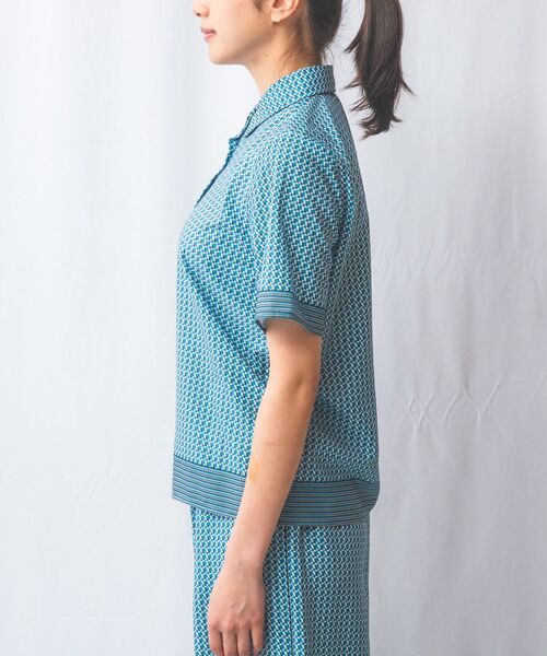 NARACAMICIE / ナラカミーチェ シャツ・ブラウス | 【NARACAMICIE】【セットアップ対応】幾何柄ボウタイ半袖ブラウス | 詳細17