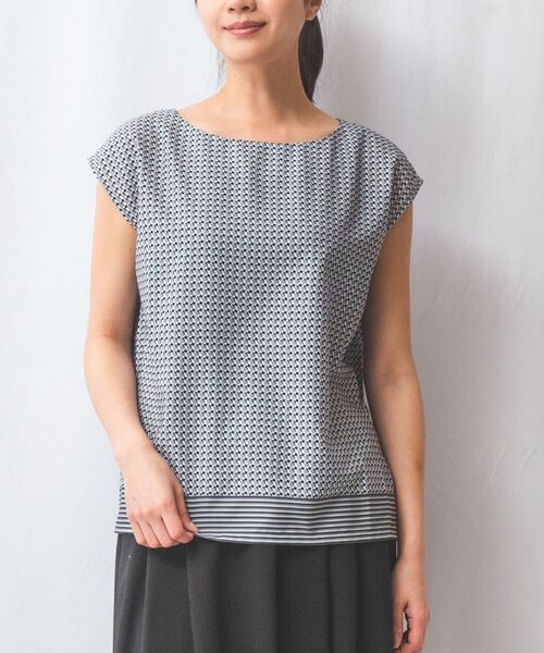 NARACAMICIE / ナラカミーチェ シャツ・ブラウス | 【NARACAMICIE】【セットアップ対応】幾何柄半袖ブラウス | 詳細1