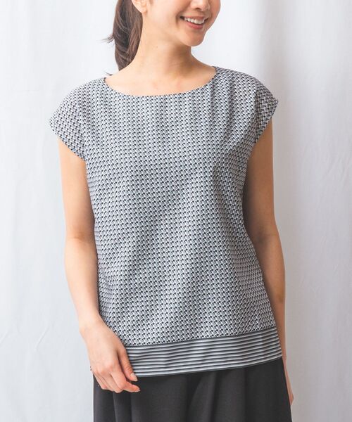 NARACAMICIE / ナラカミーチェ シャツ・ブラウス | 【NARACAMICIE】【セットアップ対応】幾何柄半袖ブラウス | 詳細2