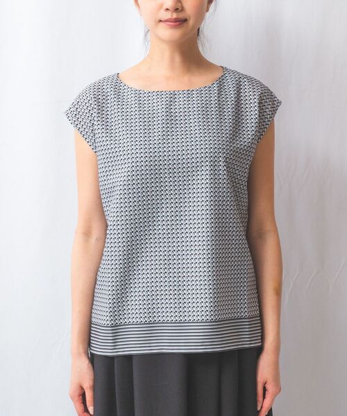 NARACAMICIE / ナラカミーチェ シャツ・ブラウス | 【NARACAMICIE】【セットアップ対応】幾何柄半袖ブラウス | 詳細3