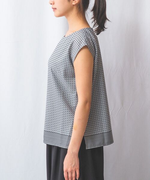 NARACAMICIE / ナラカミーチェ シャツ・ブラウス | 【NARACAMICIE】【セットアップ対応】幾何柄半袖ブラウス | 詳細4