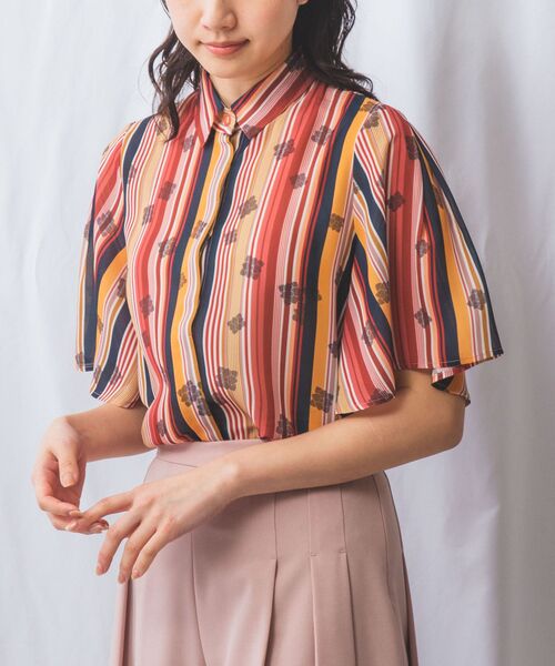NARACAMICIE / ナラカミーチェ シャツ・ブラウス | 【NARACAMICIE】GENIUS マルチストライプ半袖ブラウス | 詳細1