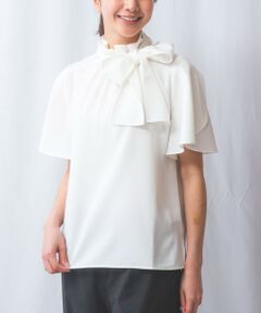 NARACAMICIE / ナラカミーチェ シャツ・ブラウス | 【NARACAMICIE】NERO　リボン半袖ブラウス