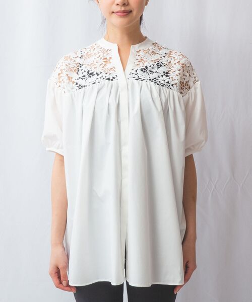 NARACAMICIE / ナラカミーチェ シャツ・ブラウス | 【NARACAMICIE】シャンブレー半袖ブラウス | 詳細1