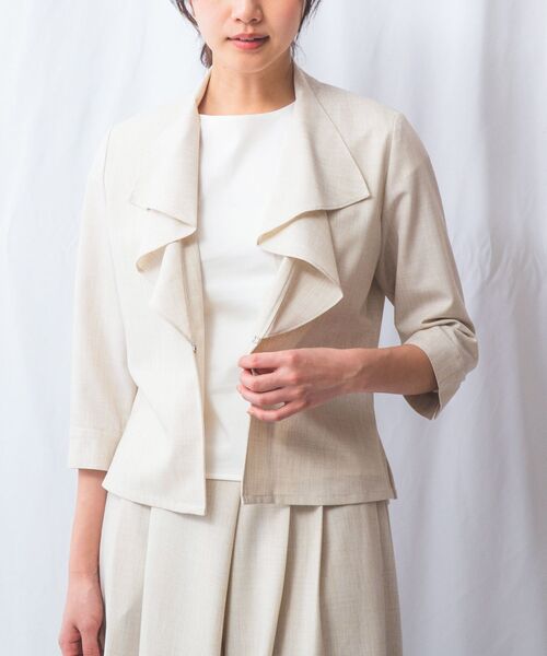 NARACAMICIE / ナラカミーチェ テーラードジャケット | 【NARACAMICIE】【セットアップ対応】麻調合繊フリルジャケット | 詳細12