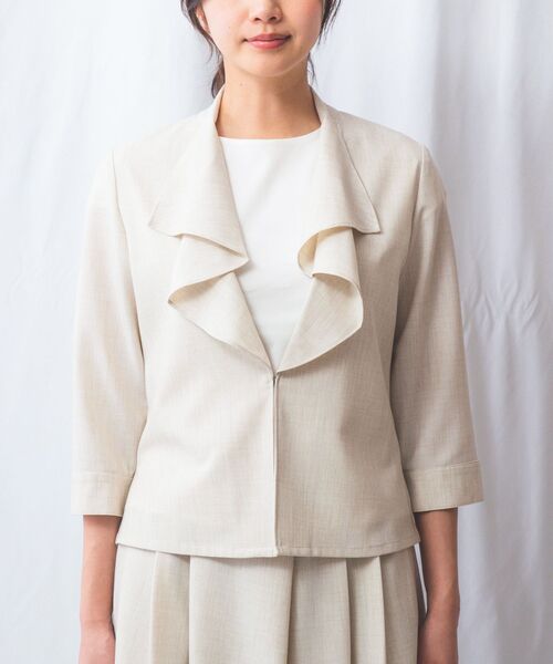 NARACAMICIE / ナラカミーチェ テーラードジャケット | 【NARACAMICIE】【セットアップ対応】麻調合繊フリルジャケット | 詳細15