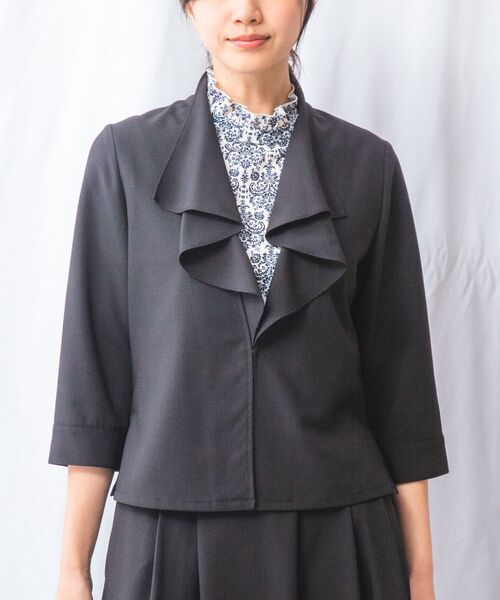 NARACAMICIE / ナラカミーチェ テーラードジャケット | 【NARACAMICIE】【セットアップ対応】麻調合繊フリルジャケット | 詳細4